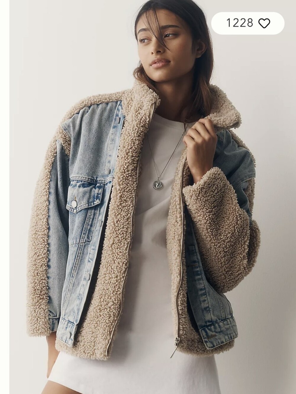 Anthropologie BLANKNYC Fuzzy Wuzzy Denim Jacket Sz Large Like New Condition